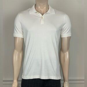 Banana Republic White Polo Shirt Soft Cotton Blend